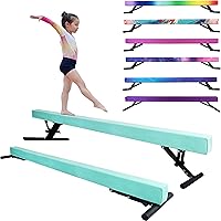 Vista 1 de Barra de equilibrio ajustable para niños, viga de gimnasia de 2.4 m con patas antideslizantes, viga de piso alto y bajo para todos los niveles