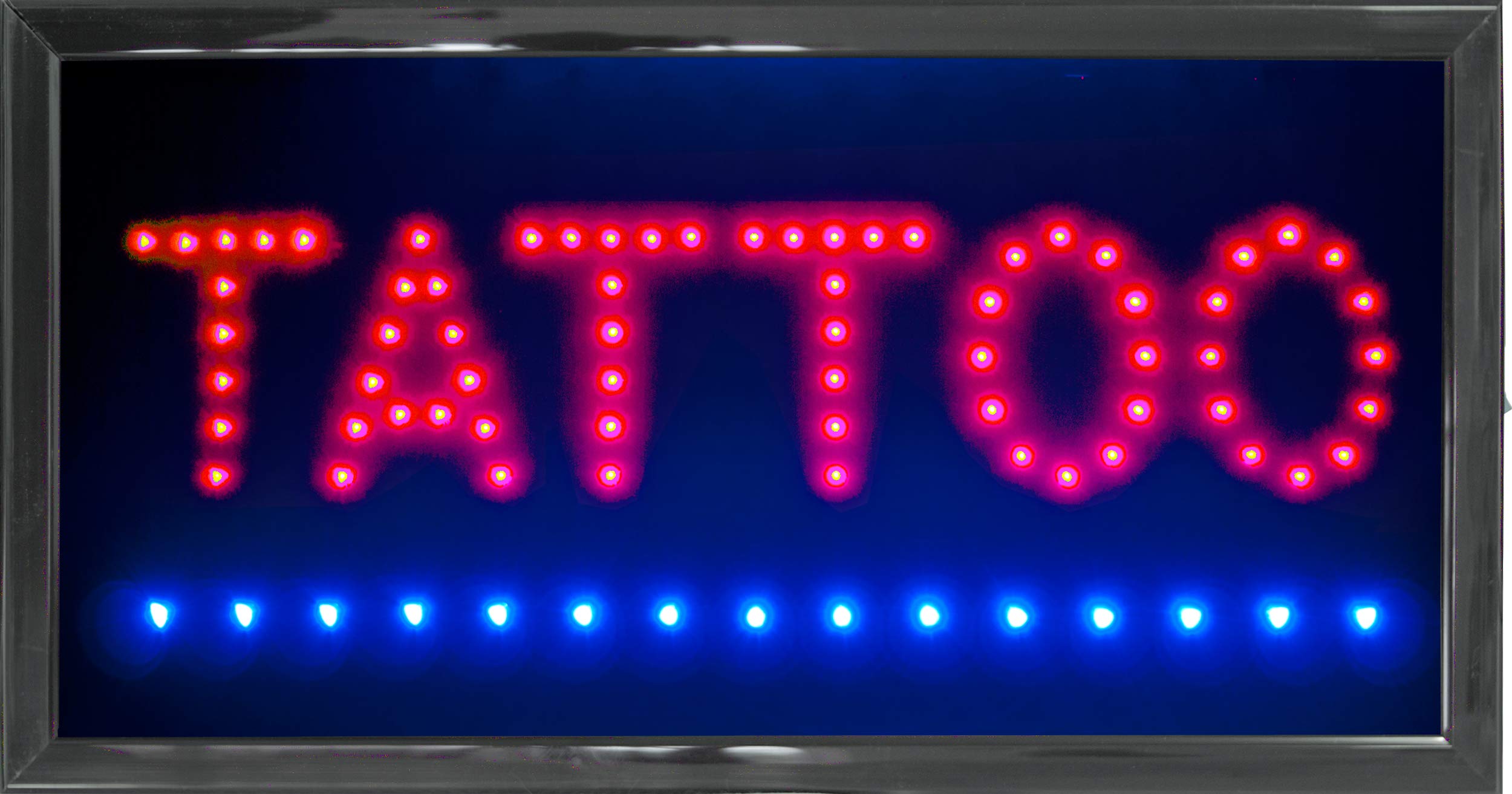 LED Tattoo Sign Bright Flashing Window Hanging Display Neon Light Shop