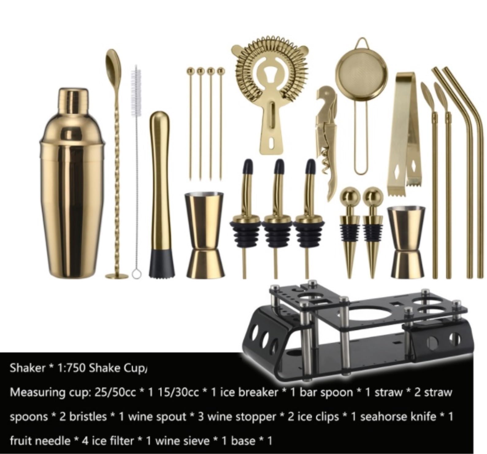 Set Cocktail Kit Cocktail Cocktail Shaker Set 24pcs Cocktail Set Boston Shaker Mixer Kit Per La Preparazione Di Bevande In Acciaio Inossidabile Per Uso Domestico Al Bar Set Cocktail Shaker (Color : R