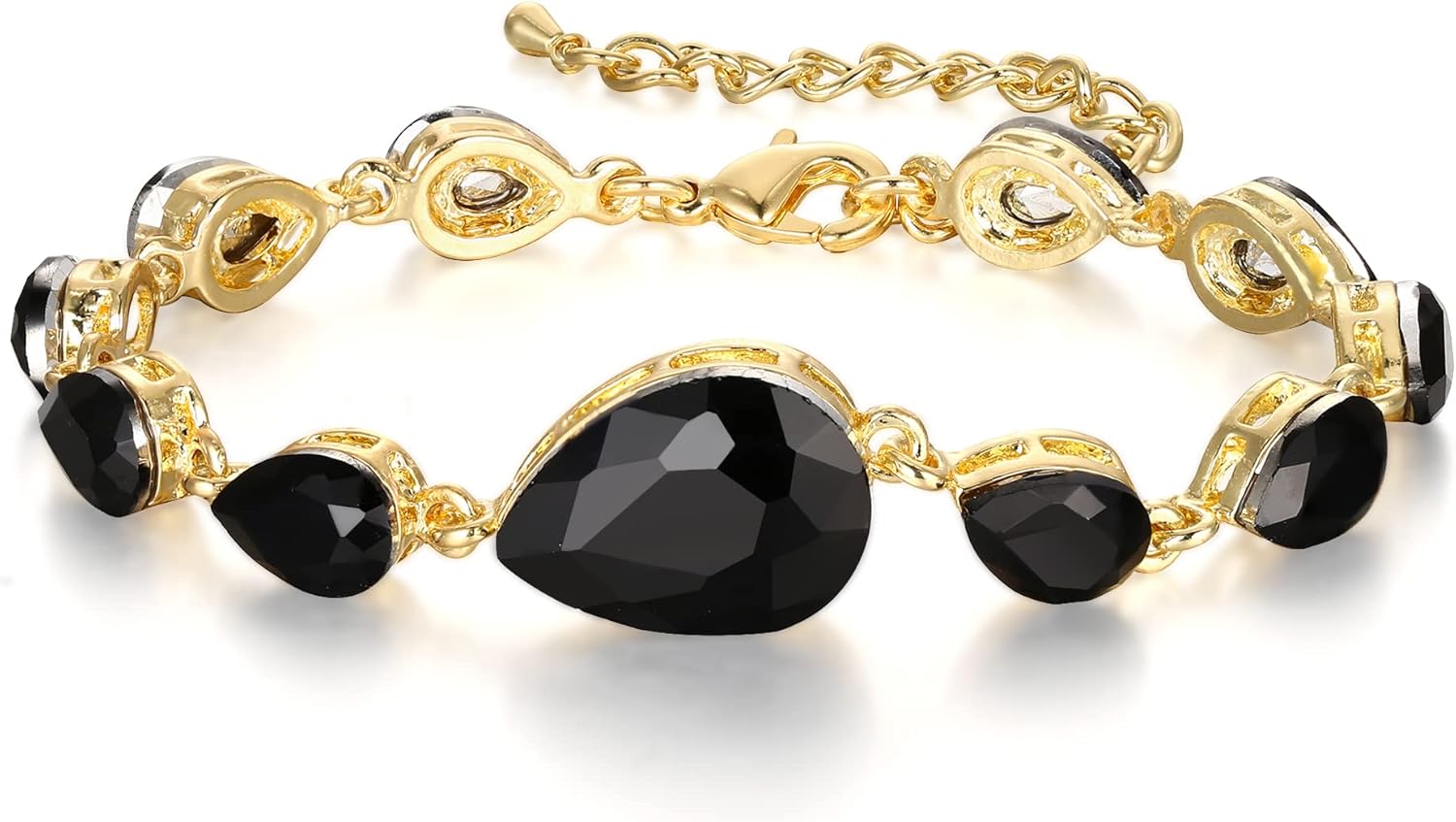 Bracciale A Goccia Con Cristalli Per Donna – Elegante Gioiello Da Sposa O Per Occasioni Speciali. Catena Regolabile In Oro Rosa, Regalo Perfetto In Confezione Regalo.