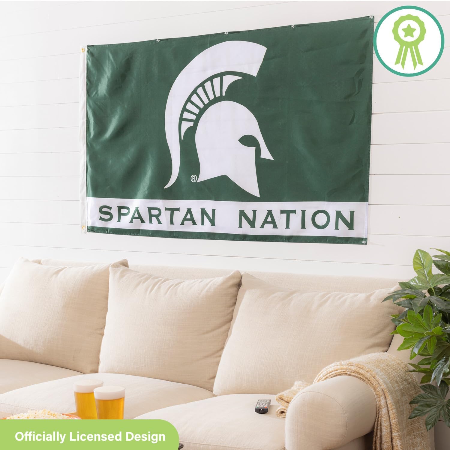 NCAA Michigan State Spartans 3 x 5 Outdoor Durable Flag with Grommets | Heavy Duty Flag & Banner for Outdoor Garden Patio | Wall Flag Indoor Decor for Room | Works with Flag Poles for Outside House - Image 2