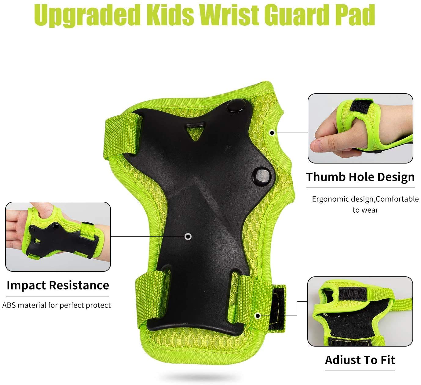 Casque Enfant Sets de Protection AVCE Genouillères Coudières Protège-Poignets Réglables Kit pour Rollers Skate Trottinette Skateboard(3-12 Ans)
