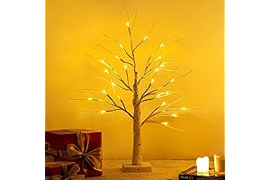 24 Inch White Birch Pre-lit Christmas Tree