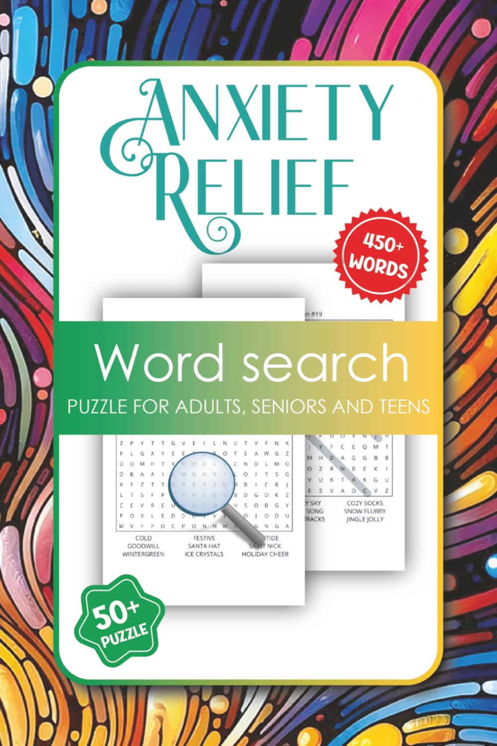 Anxiety Relief Word Search Book 6x9 110 Pages: Calming Word Find Puzzles for Adults, Teens & Seniors – Stress & Mindfulness Activity