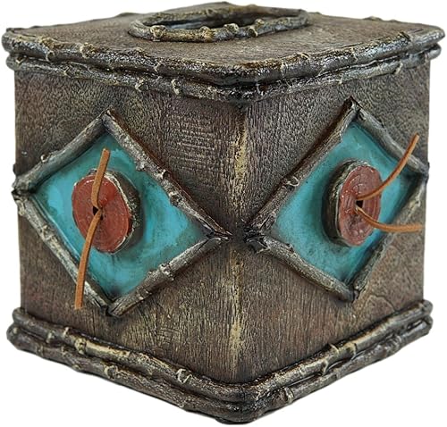 Miniatura 4 de Ebros Gift Rústico Southwestern Old World Country Turquesa Bullseye con bordes de madera de rama, accesorio de baño de madera sintética, escultura