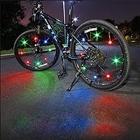 Vista 5 de Luces de rueda de bicicleta, luces de radios de bicicleta con baterías incluidas, luces de rueda de bicicleta impermeables para ciclismo seguro