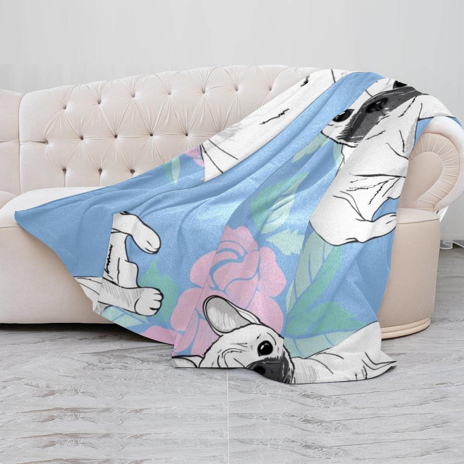 Couverture de luxe super douce en polaire pour chien Motif rose