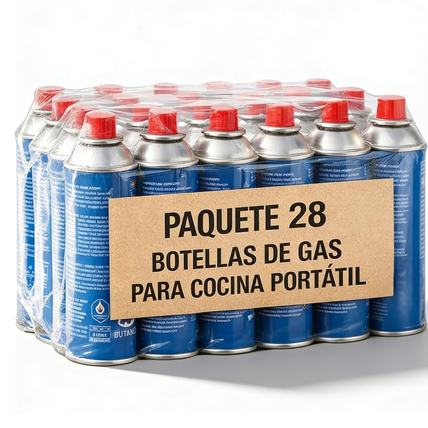 Réchaud à Gaz de Camping Humpti + 4 Cartouches Butane Incluses - Portable Léger avec Adaptateur Bouteille - Compatible EN417 - Camping, Randonnée, Bivouac, Urgences (28 Cartouches)