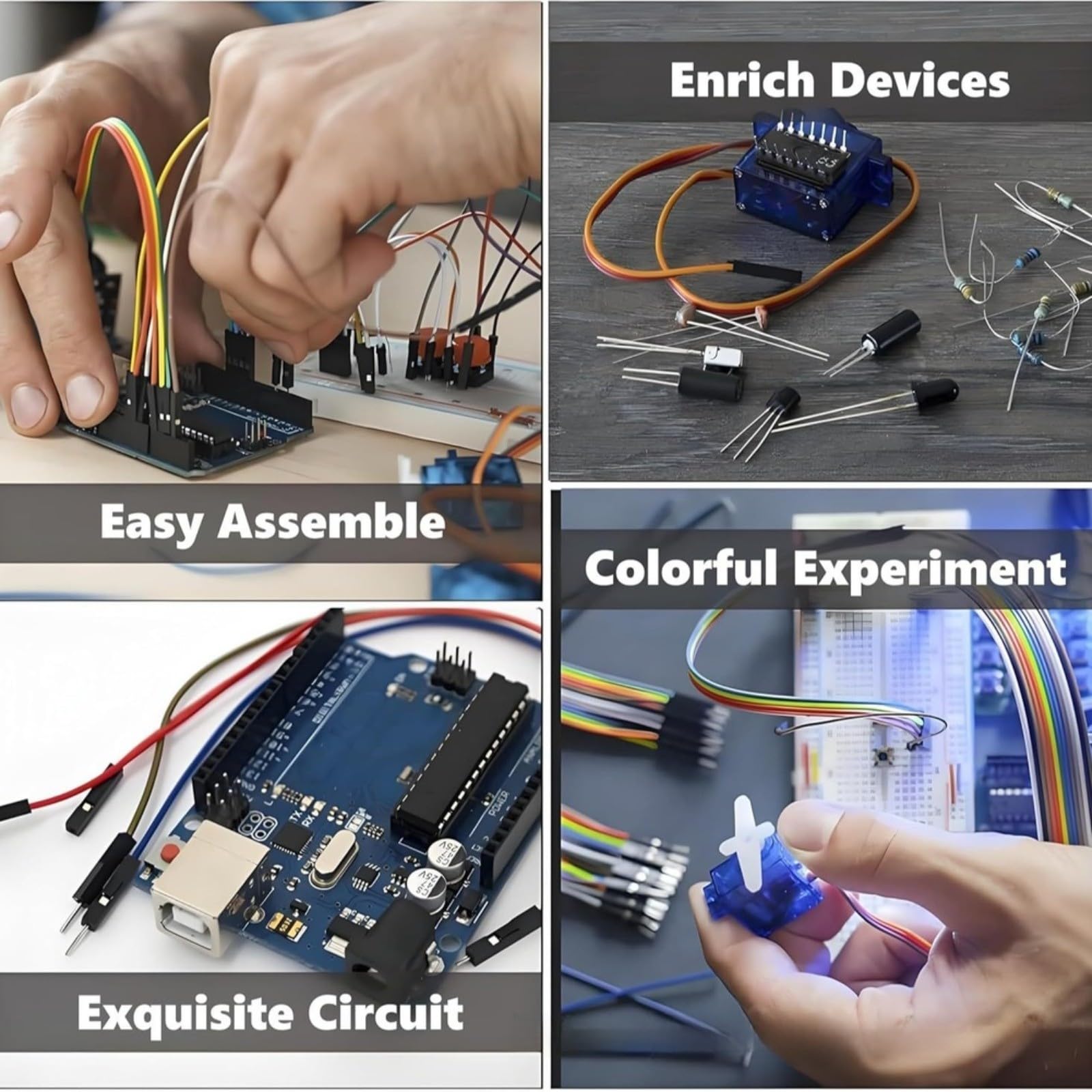 Para Arduino compatible R3 para kit de inicio con para MEGA328, sensores y motores Plug and Play para proyectos de educación de tallo y aprendizaje