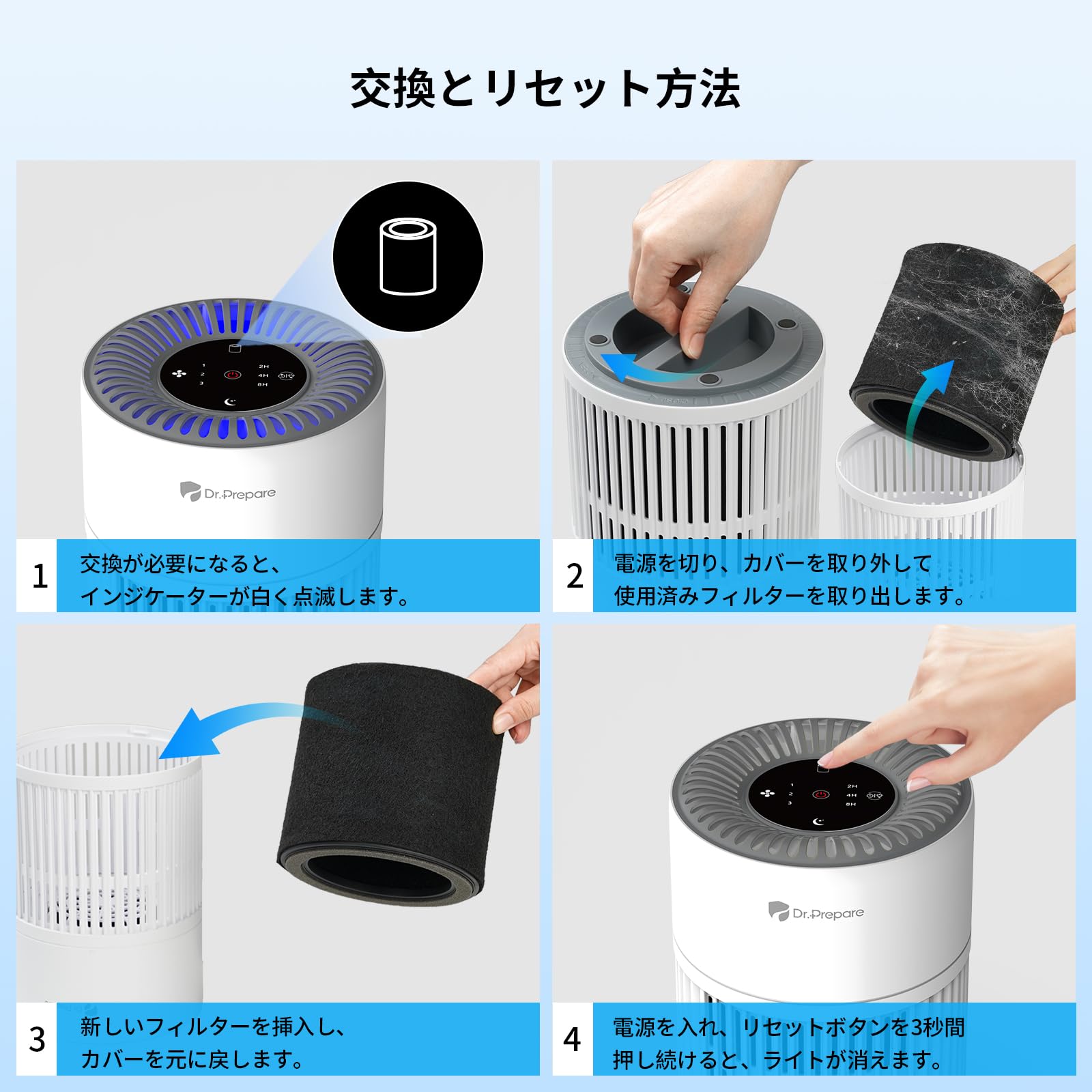 Amazon.co.jp: DR.PREPARE 空気清浄機 交換用フィルター DAP02