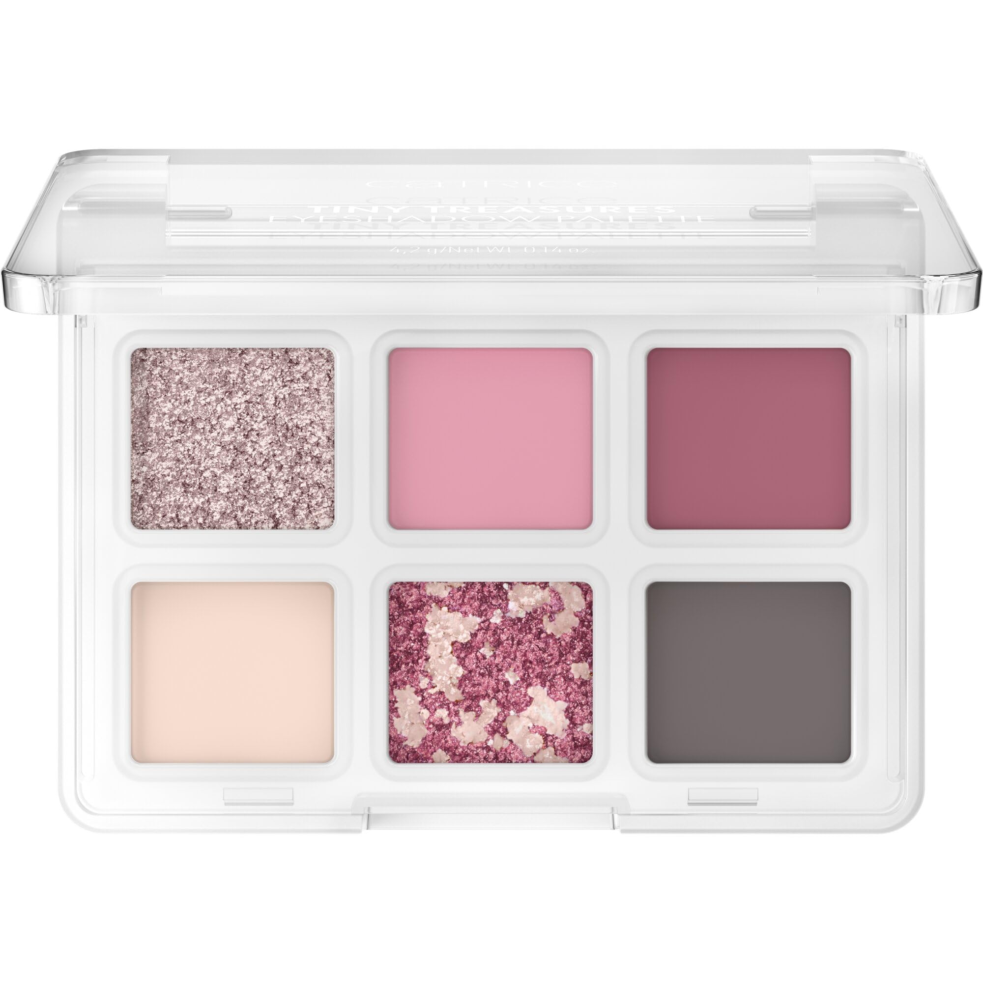 Catrice Tiny Treasures Eyeshadow Palette + Nr. 020, Rot – 6 Rot-Töne, schimmernd/metallisch, vegan