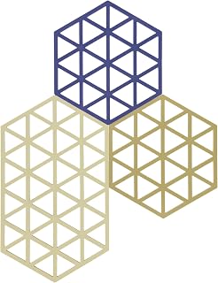 Zone Denmark Triangles Topfuntersetzer, Hitzebeständig bis 250 °C, Silikon Untersetzer, Dekorative Untersetzer für Töpfe und Pfannen, Spülmaschinenfest, 2 Stück 16 x 14 cm & 1 Stück 24 x 14 cm