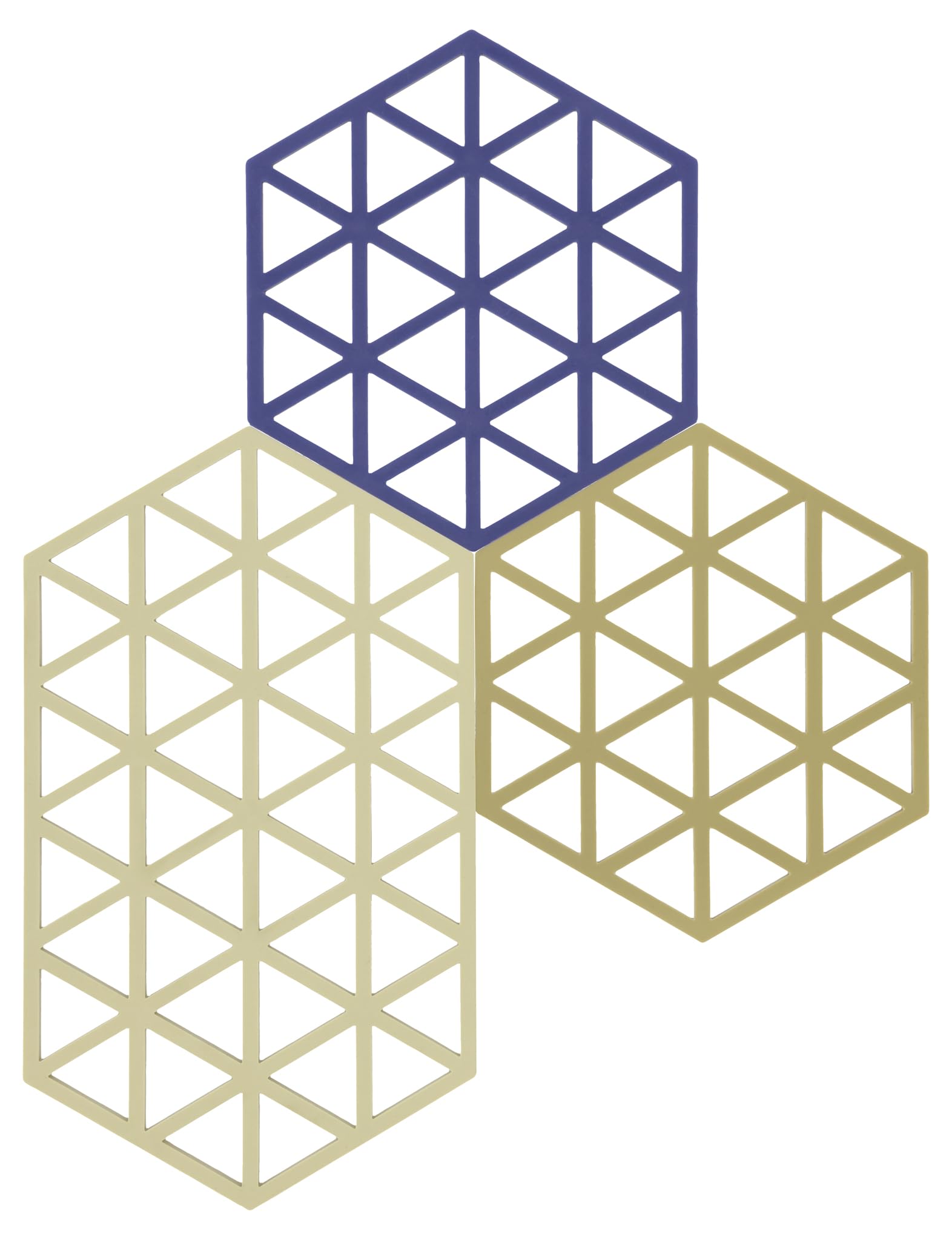 Zone Denmark Triangles Topfuntersetzer – Silikon-Untersetzer, 2×16x14 cm + 1×24x14 cm