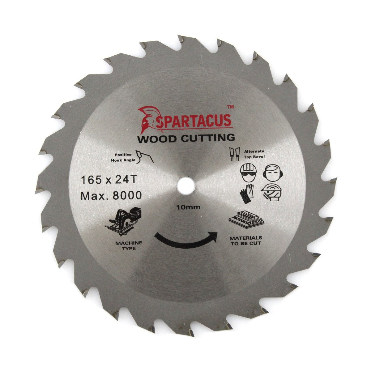 Spartacus Wood Cutting Circular Saw Blade 165mm x 10mm Bore 24 Teeth