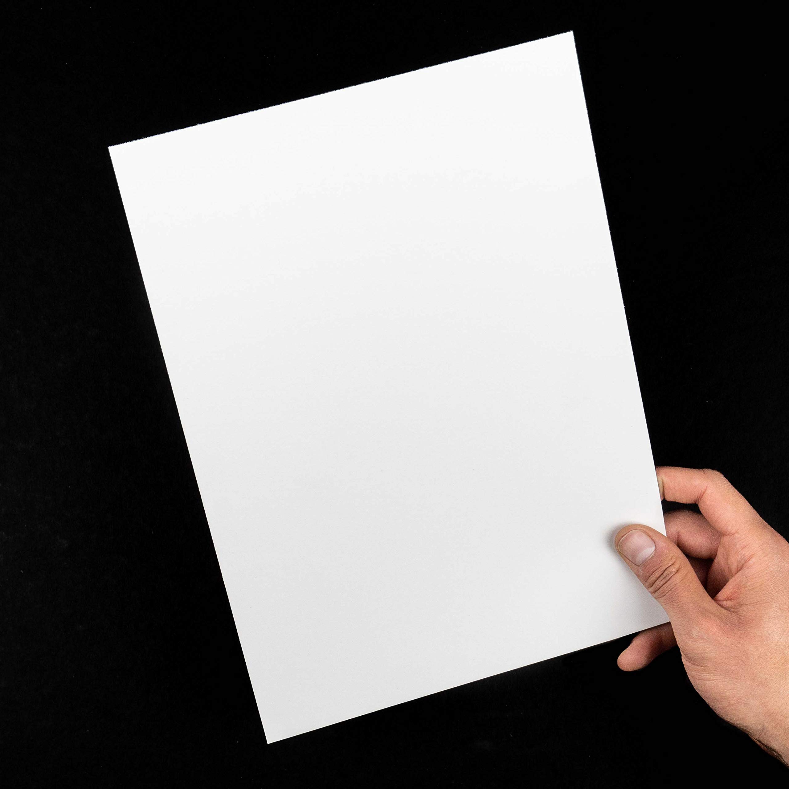 50 láminas Cartulina blanca DIN A4 300gr 0.5 mm, Cartón gráfico cuché estucado brillante, Semi rígido, de máxima calidad, para tarjetas, manualidades, impresión, packaging, Certificado FSC® image_1