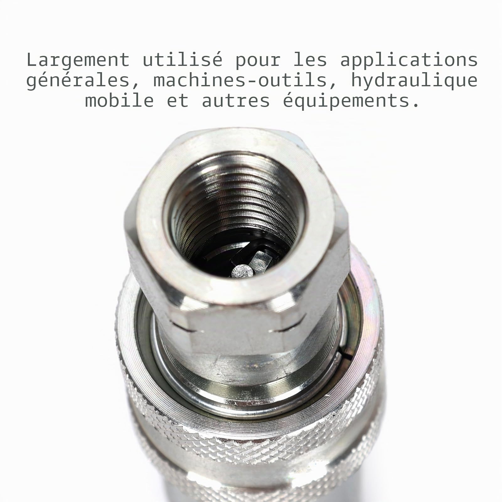 1 jeu d'accouplement rapide hydraulique en acier au carbone, raccord NPT 1/4, bouchon de tuyau fileté femelle