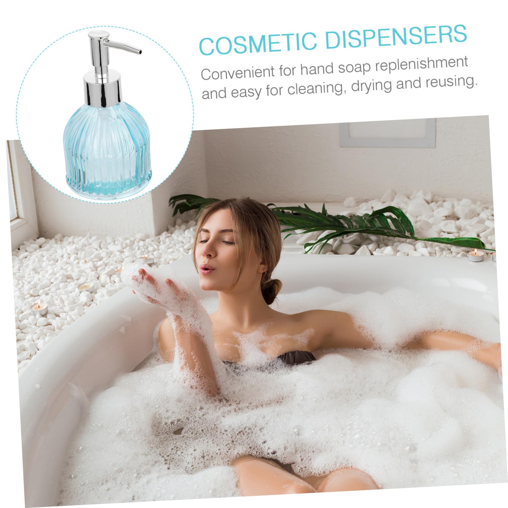 Alipis Nachfüllbare mit Handseifenspender aus Stück 200ml Glas 2 Transparente Stilvollem Design Pumpflaschen zum Einfachen Befüllen für Badezimmer und Küche