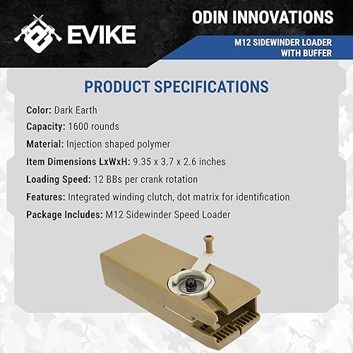 Miniatura 7 de Evike Airsoft - EMG Odin Innovations M12 Sidewinder Speed Loader with M12 Sound-Dampening Buffer