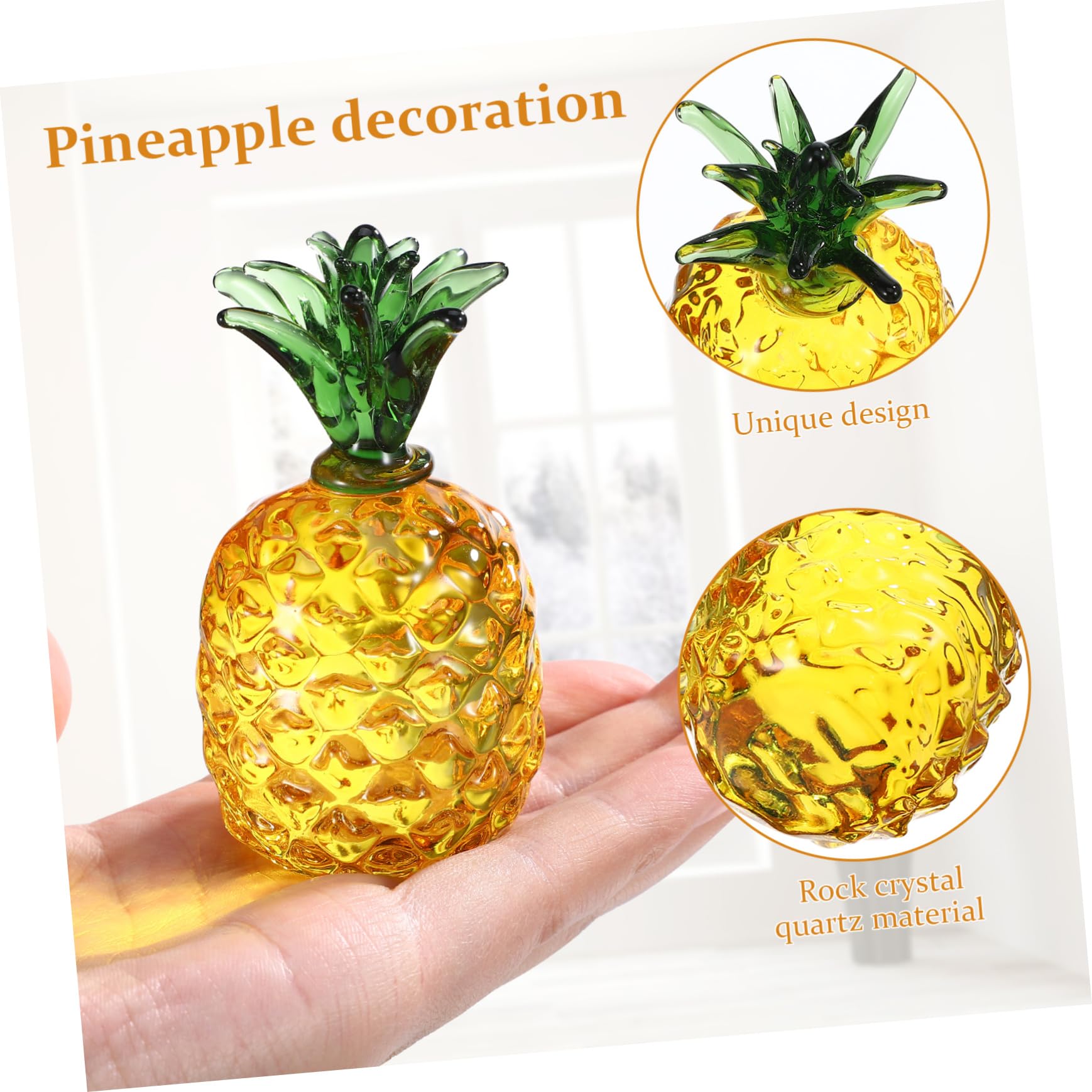 Cabilock 8 Piezas De Adornos De Cristal Decoración De Piña Estatua De Piña Frutas De Piña Falsas Fruta Simulada Decoración De Piña Pequeña Estatuilla De Fruta Decoración De Aula De Piña