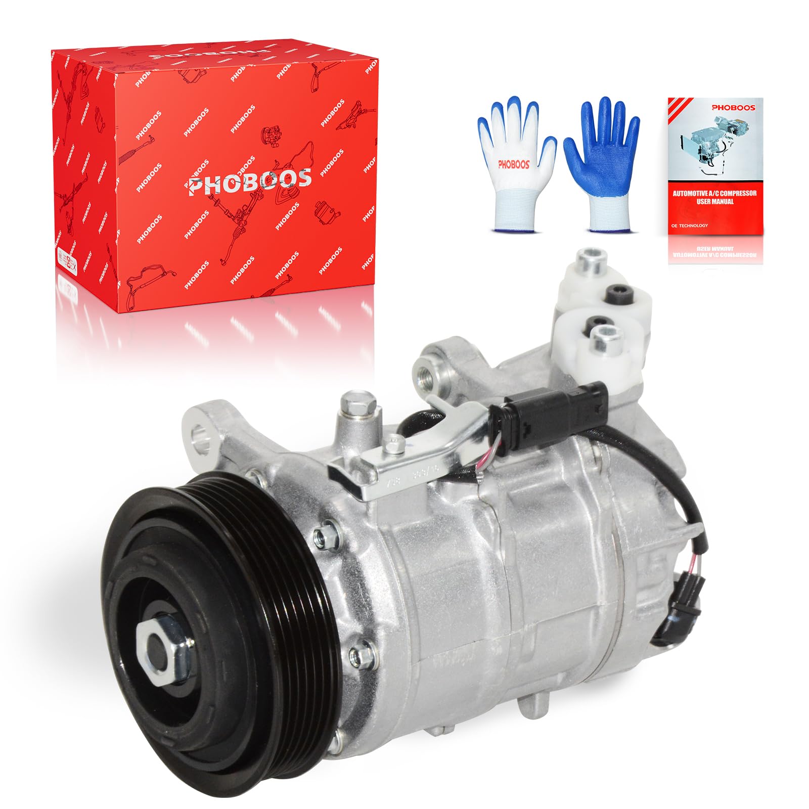 PHOBOOS A/C Compressor with Clutch Compatible with BMW X1, X2, X3, X4, 340i, 430i, 440i & Mini Cooper Clubman, Countryman etc. Models, Fast Cooling, Low Noise, Easy Installation, Ref.CO-11501C,168366
