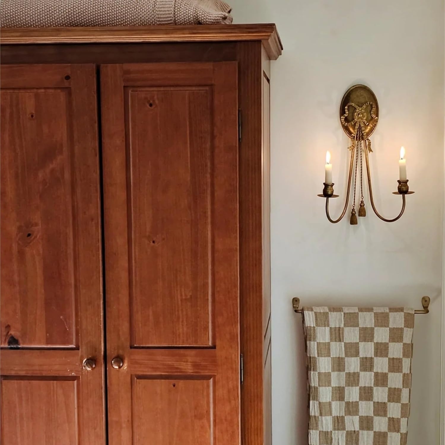 Metal Wall Candle Holder Metal Wall Candle Holder Farmhouse Gold Double Taper Candle Wall Sconce Iron Wall Holder for Candles for Living Room