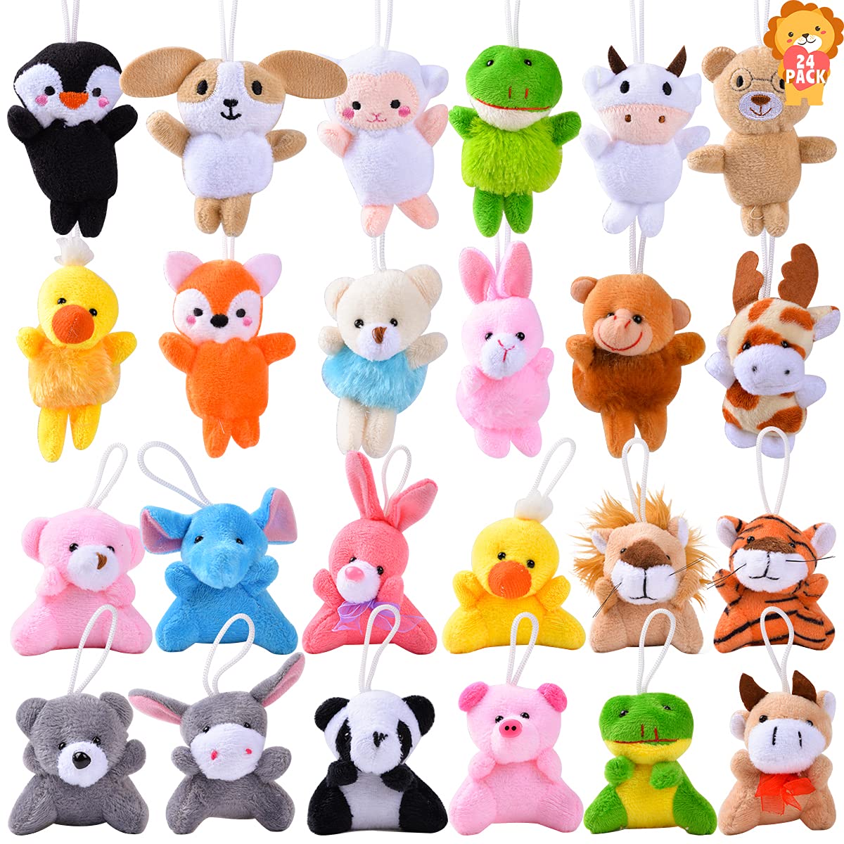 Buy AMUTOY 24 Pack Mini Animal Plush Toy Assortment,Assorted Style