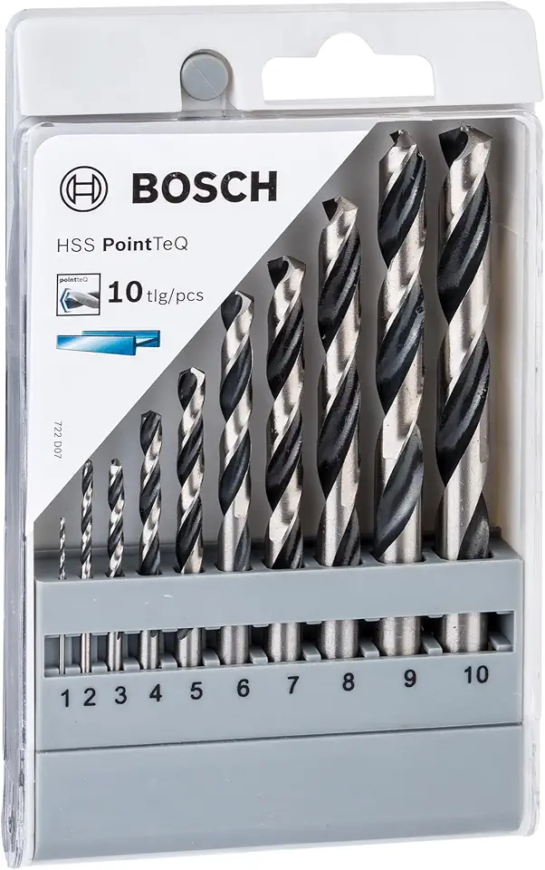 Bosch Jogo Broca para Metal HSS-PointTeQ 1-10mm 10 peças