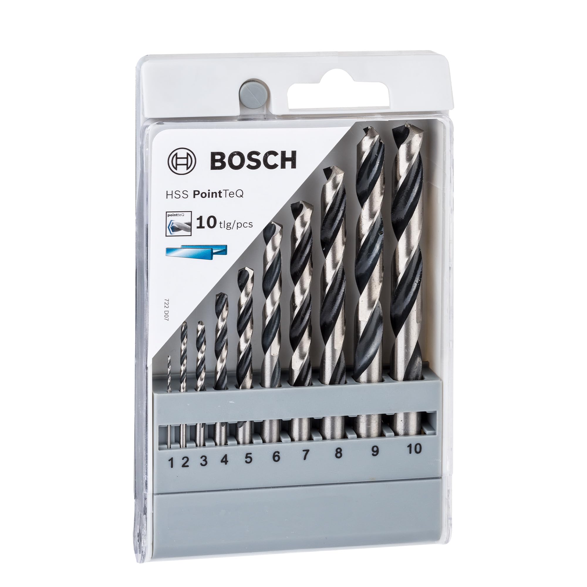 Bosch Professional HSS PointTeQ 10pcs Set, casse, Pack of 10