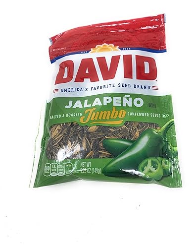 David Semillas de girasol, jalapeño, 5.25 oz - Paquete de 6