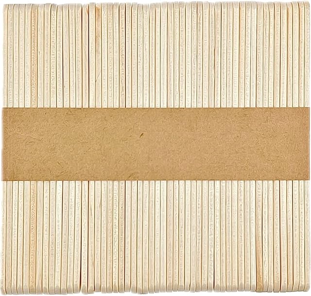 ZHIYE Natural Wooden Lollipop Sticks, 50pcs Ice Cream Sticks Kids Craft Popsicle - Lolly Pop Stick, 93 X 10 X 2mm