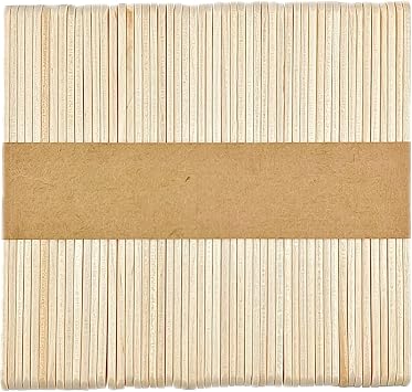 ZHIYE Natural Wooden Lollipop Sticks, 50pcs Ice Cream Sticks with Smooth Edges Kids Craft Popsicle - Lolly Pop Stick, 93 X 10 X 2mm