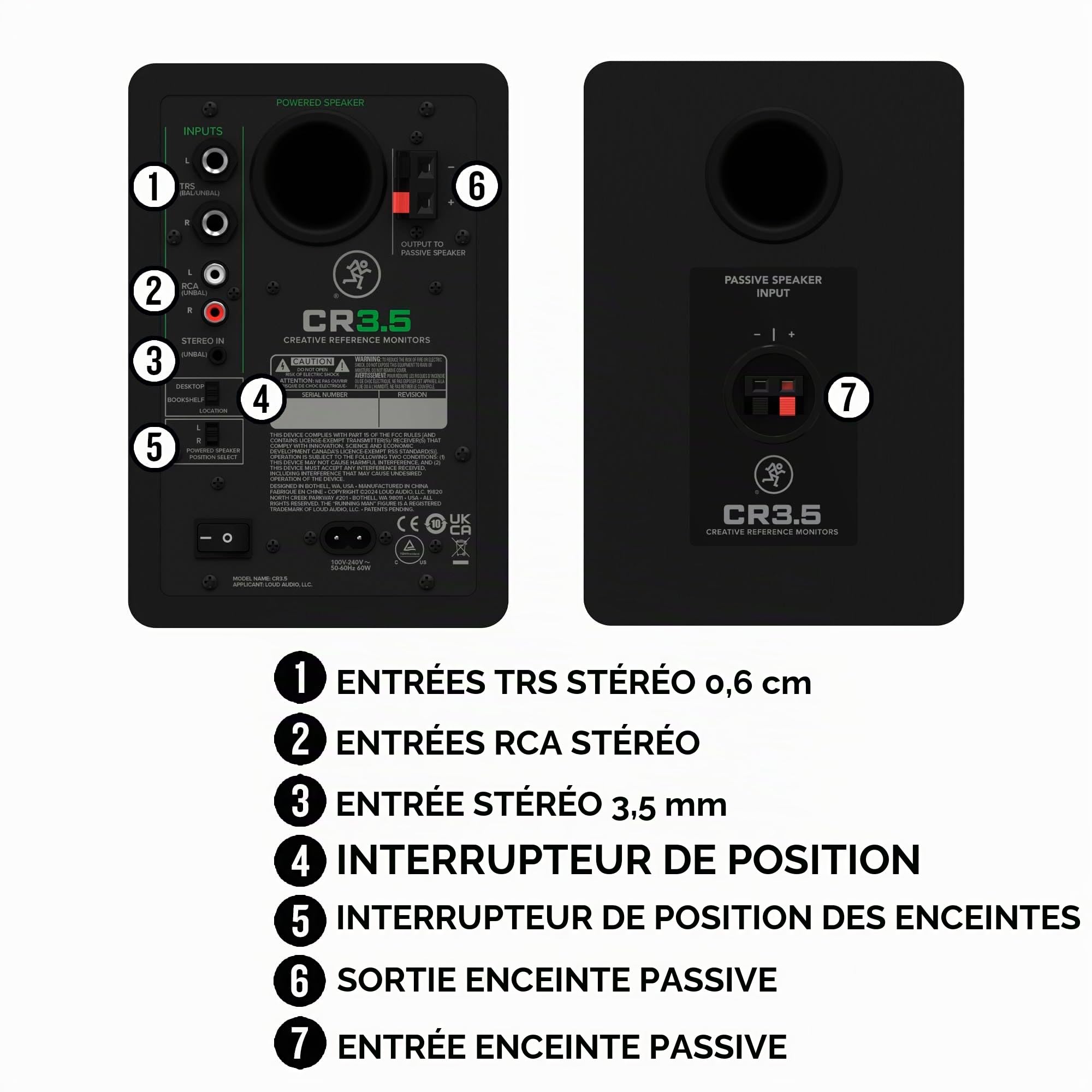 Mackie CR3.5 - Moniteurs de Studio alimentés de 3,5 Pouces
