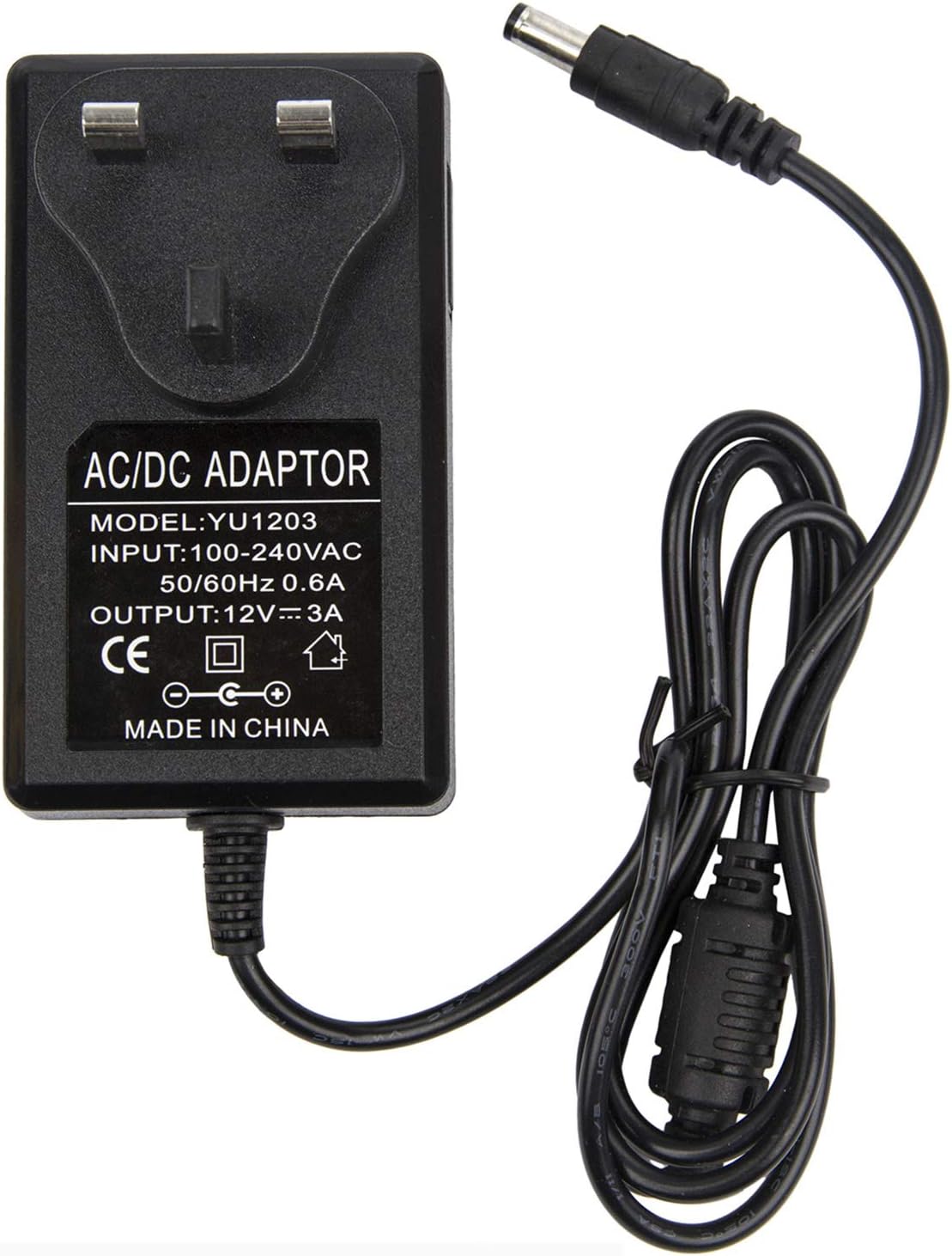 12V 3A Power Supply Adapter - COLM AC 100-240V 50-60HZ DC 12V 3Amps 36W UK Converter Adapter Driver Transformer Wall Charger for CCTV Security Camera, LED Strip Lights, LCD Monitor