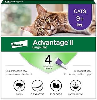 Advantage II Large Cat Flea Treatment & Prevention | Vet-Recommended 4-Month Supply for Cats Over 9 lbs