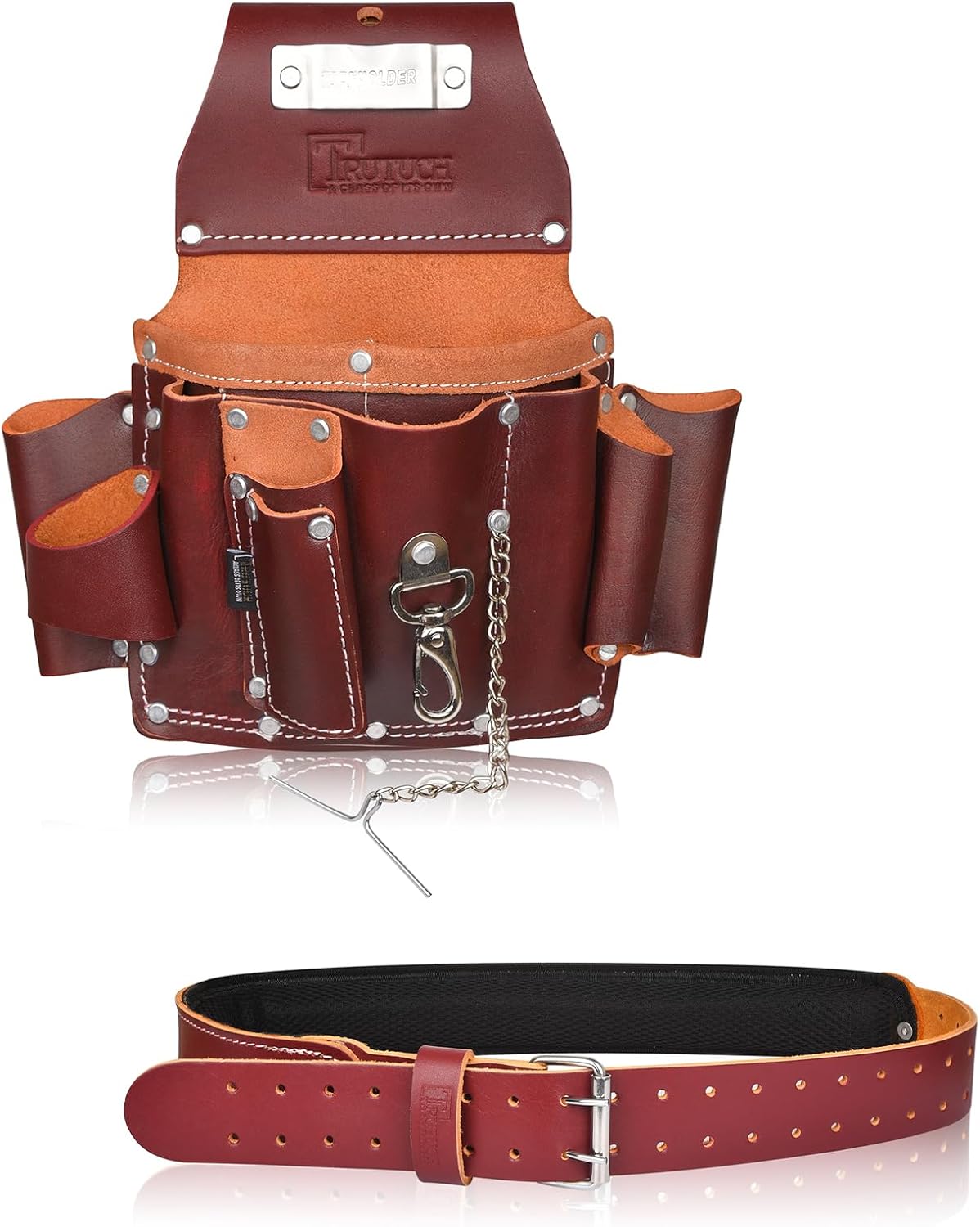 Leather Electrican Tool Pouch with Foam Padded Work Belt | Carpenter Tool Pouch | Electrician Pouch | Electric Tool Bag | Electrician Bag | Leather Tool Belt