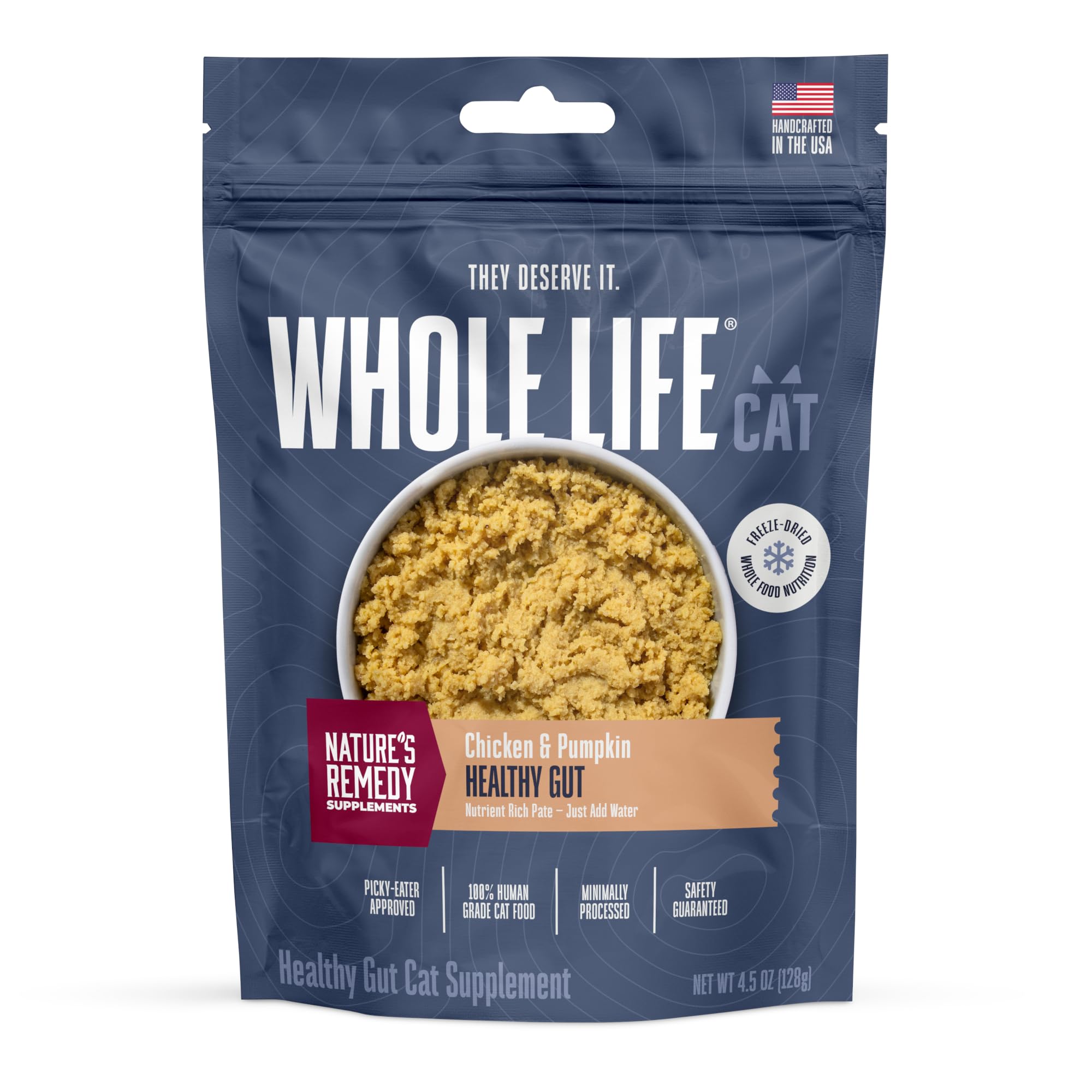 Whole Life Pet Products Healthy Gut Daily Supplement for Cats – Probiotics with Pumpkin. Helps Digestion + Stool Formation. Mixes in Food or with Water for Hydrating Snack