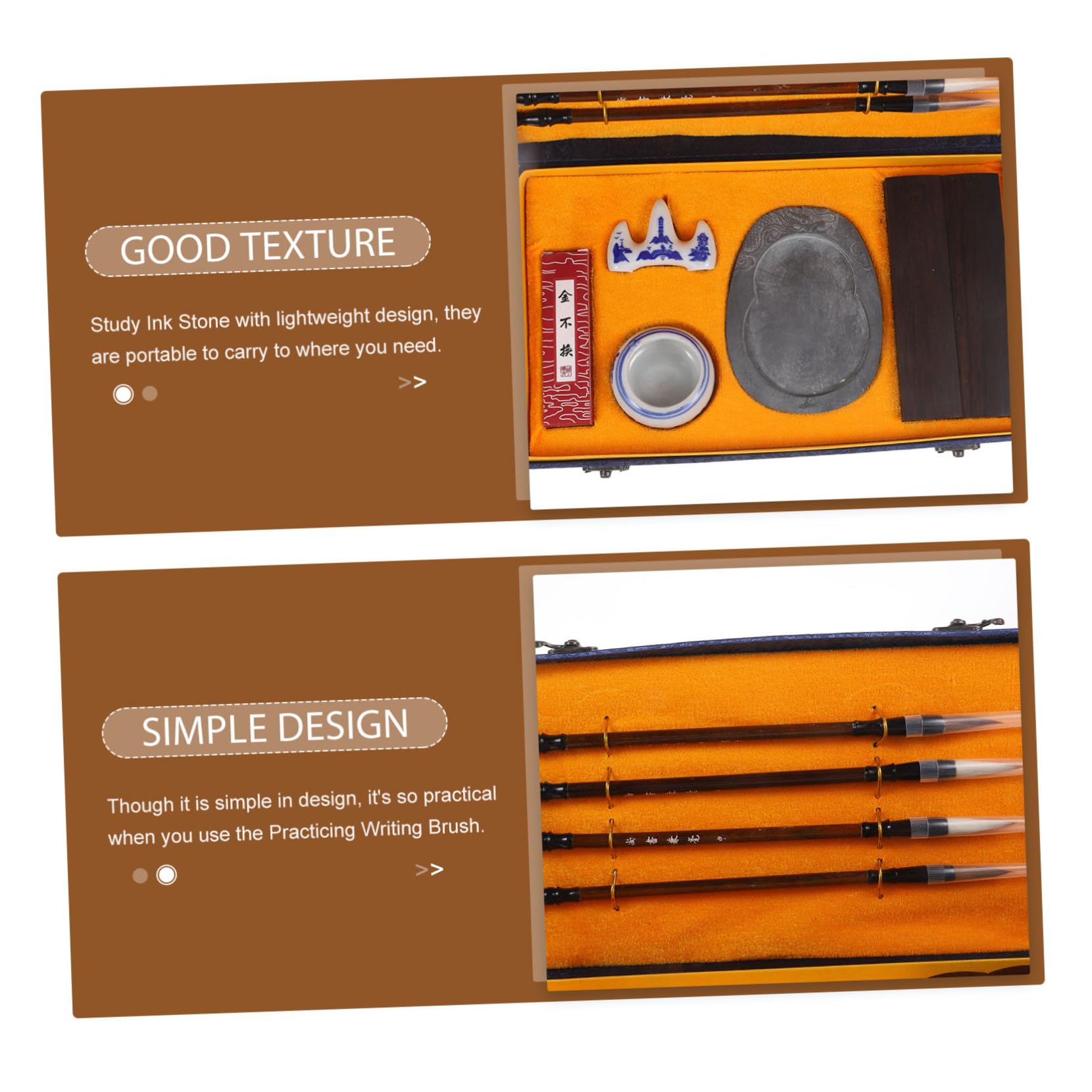 PLAFOPE Leichtes und Tragbares Kalligraphie Satz mit Holz Pinsel und Übungstinte für Malerei und Kalligraphie Einfaches Attraktives Design für Anfänger und Schüler
