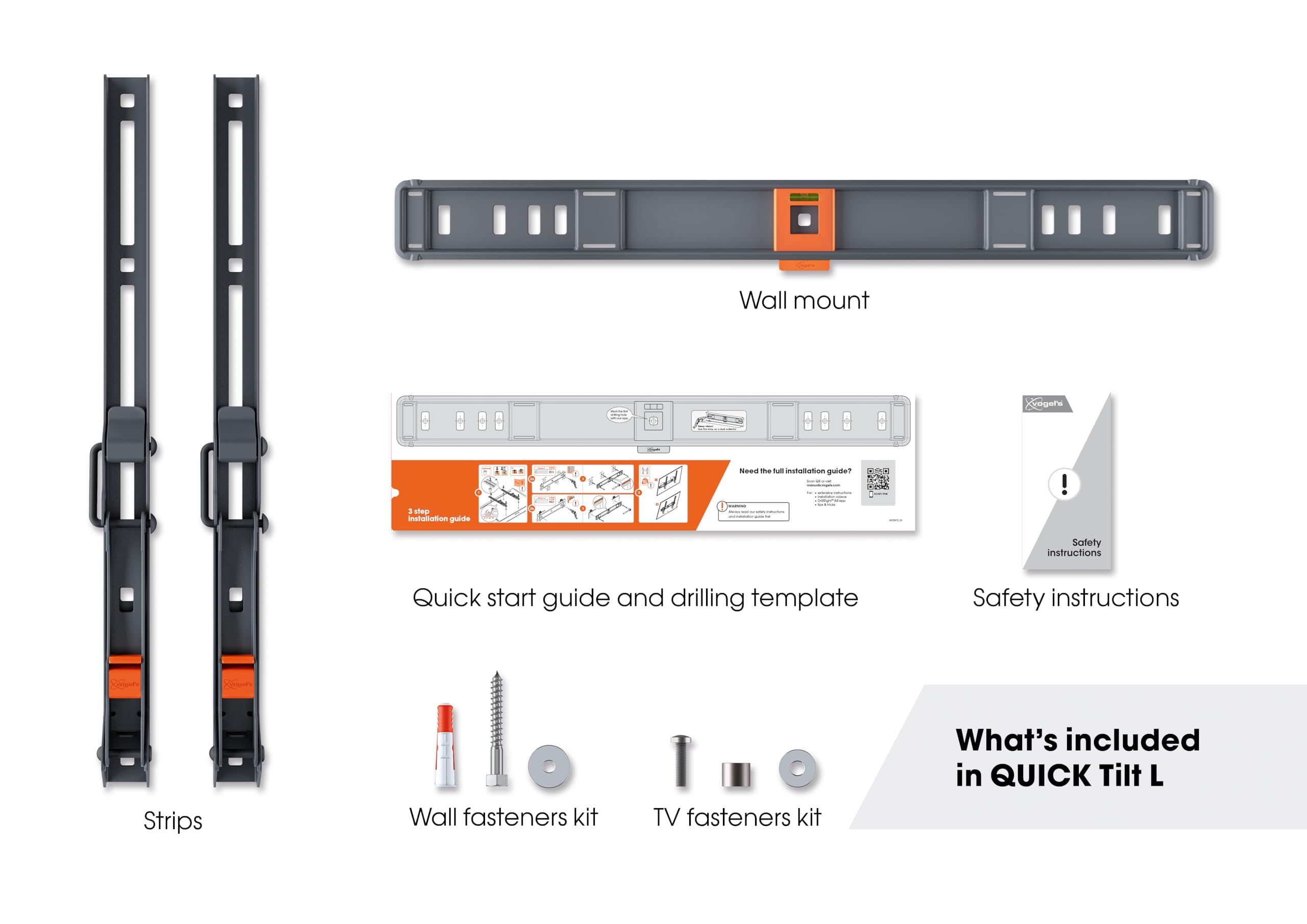 Vogel's Quick TVM 1615 Neigbare TV-Wandhalterung für 40-77 Zoll Fernseher | Universelle Kompatibilität, Neigbar, TÜV-Zertifiziert, 35 kg Tragkraft, VESA Bis 600x400, Inkl. Montagematerial