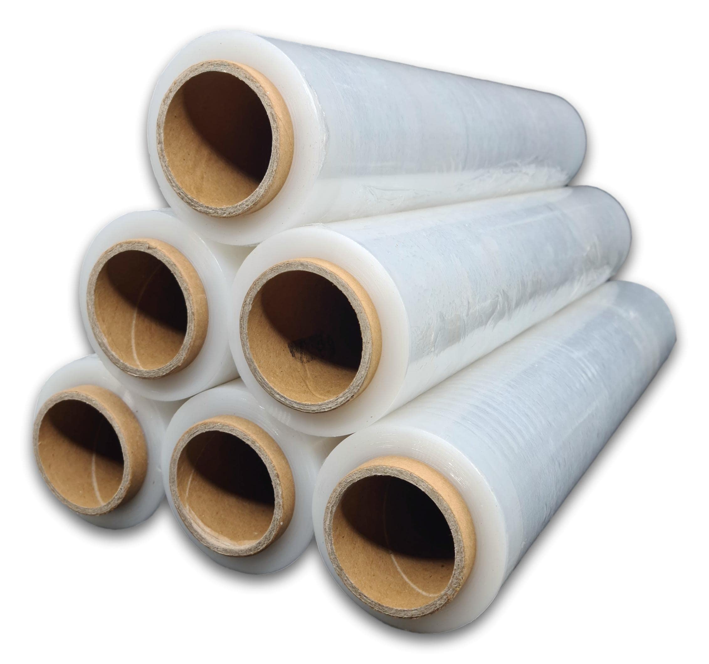 6 x przezroczysta rolka folii stretch 40 cm x 270 metrów do pakowania prześwitującej folii stretchowej, rozciągliwa folia ochronna na paletę przeprowadzkową folia do recyklingu po sortowaniu