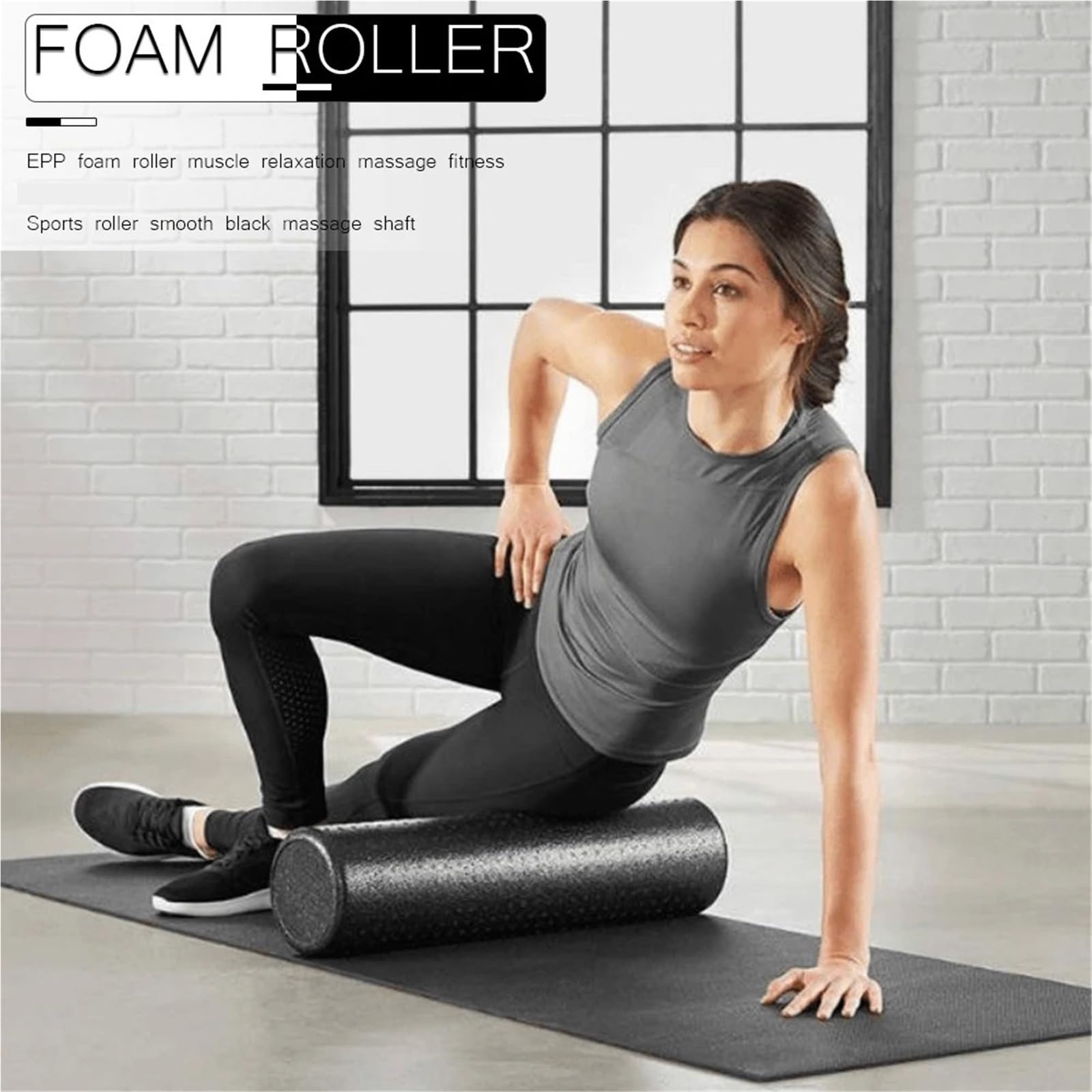 2 pezzi palestra fitness yoga schiuma rullo pilates di massaggio rilassamento esercizio attrezzatura for donne uomini Per Sport(45x15cm)