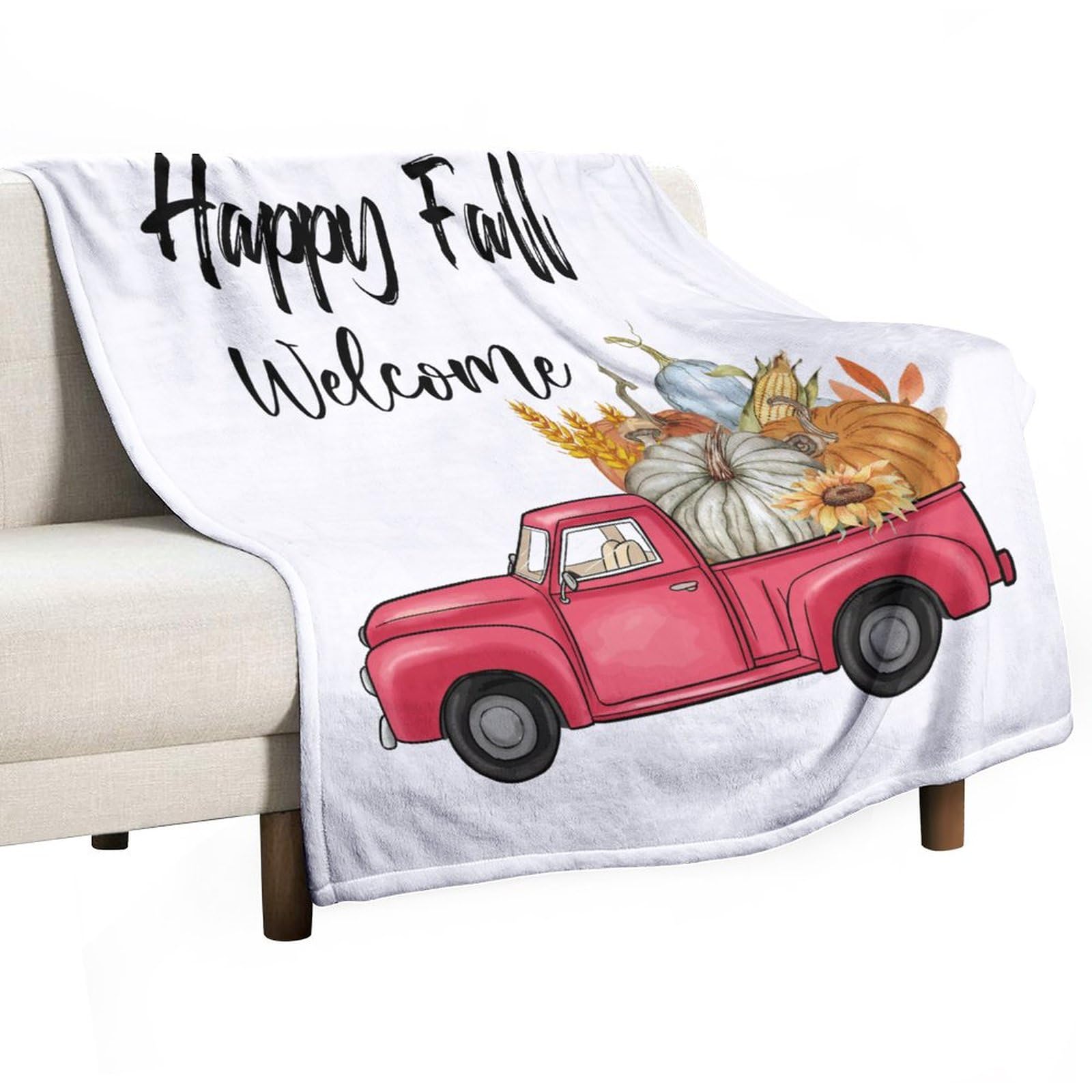 Couverture polaire Happy Fall 127x152 cm plaid d'automne