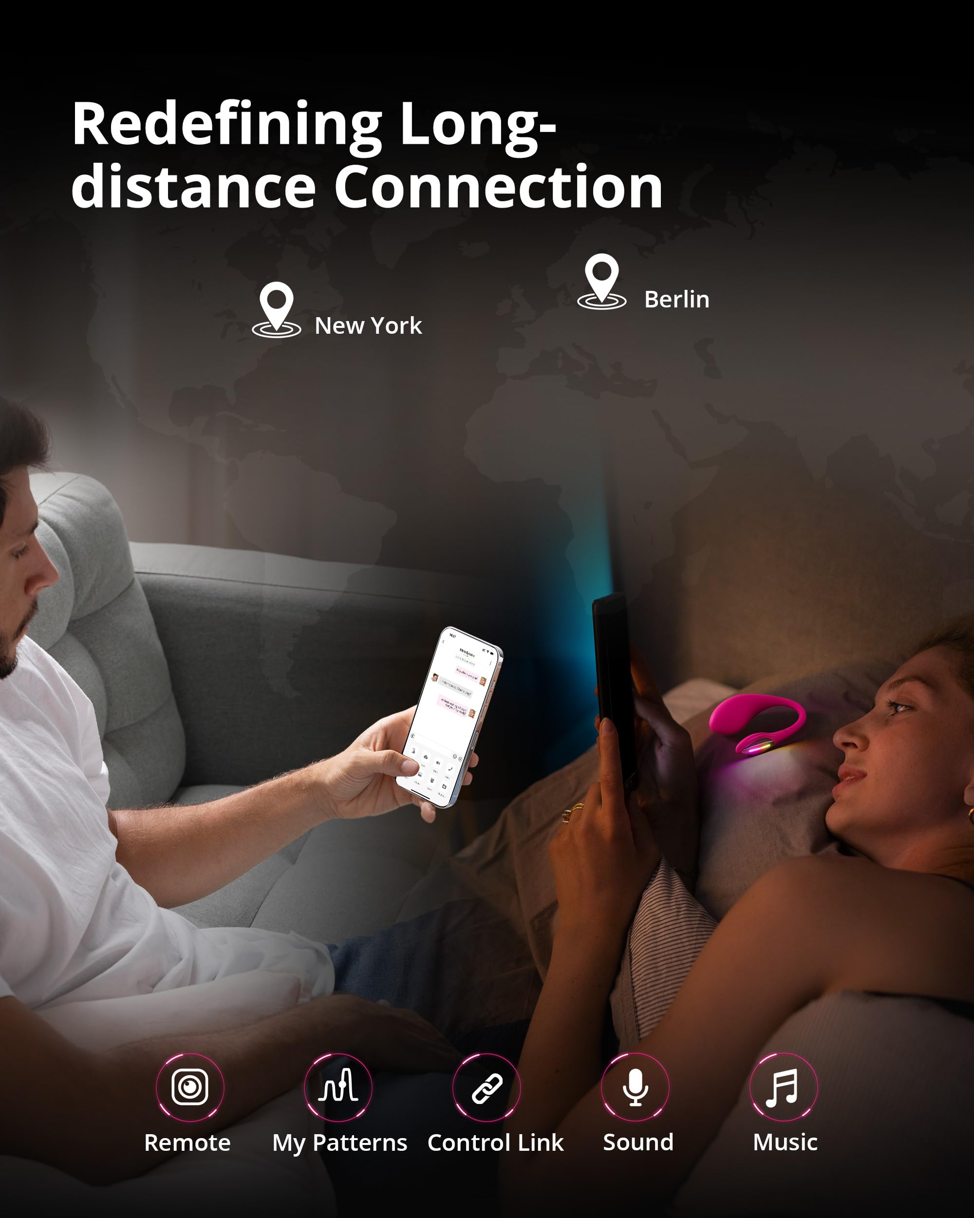 LOVENSE Lush 4 Vibrazione del punto G telecomandata per donne, LOVENSE Edge 2 Massaggiatore Prostatico Vibrante Regolabile Bluetooth App Control,