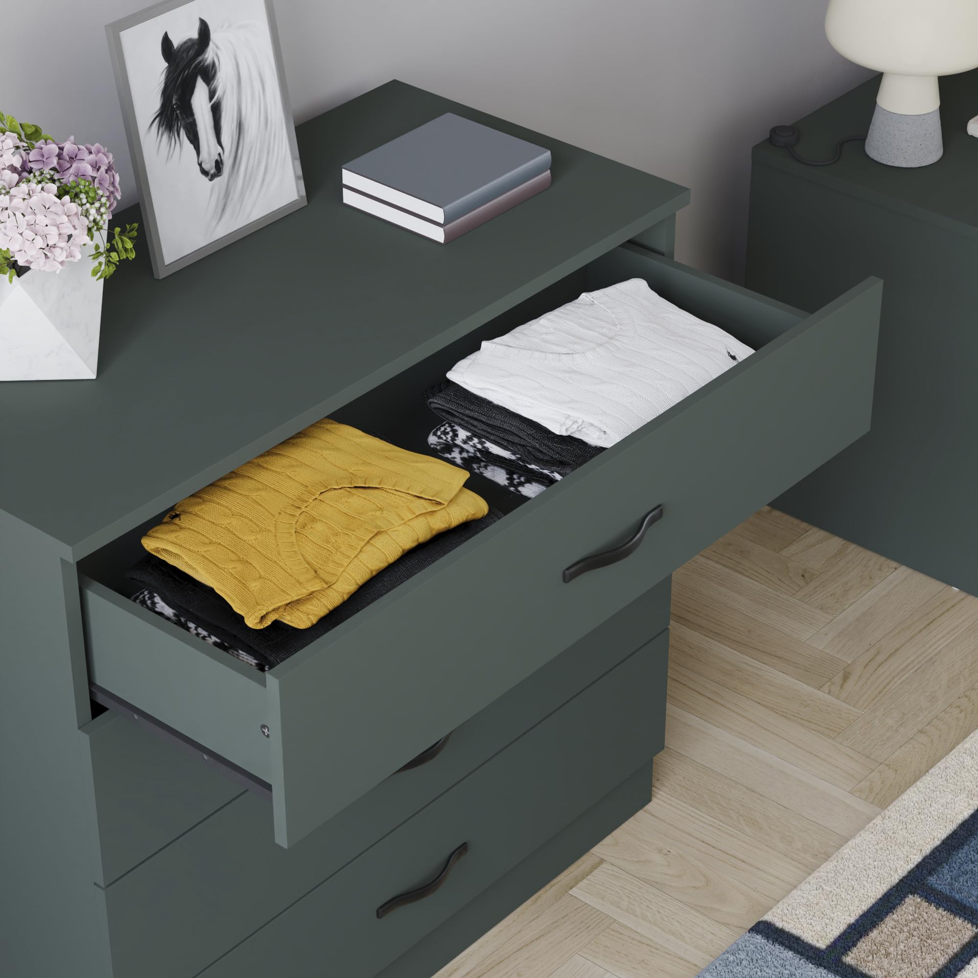 Vida Designs Riano Commode à 4 tiroirs Vert Jaspe