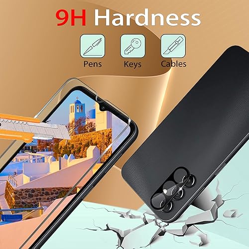 Miniatura 6 de Paquete de 3 protectores de pantalla para Galaxy A14 5G + 3 protectores de lente de cámara, antiarañazos cobertura completa fácil instalación