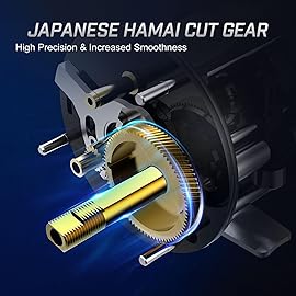 Piscifun Chaos XS Baitcasting Fishing Reel, Reinforced Metal Body Round Baitcaster Reel, Smooth Powerful Saltwater Inshore Surf Trolling Reel, Conventional Reel for Catfish (Black 60 Left Handed)