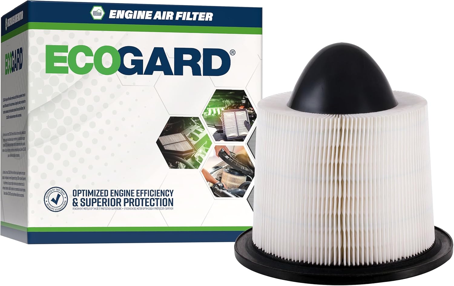 ECOGARD XA4878 Premium Engine Air Filter Fits 2003-2014 Ford E-250, 2003-2019 E-450 Super Duty, 2003-2014 E-150, 2000-2005 Excursion, 2004 F-150 Heritage, 2002-2005 E-350 Club Wagon