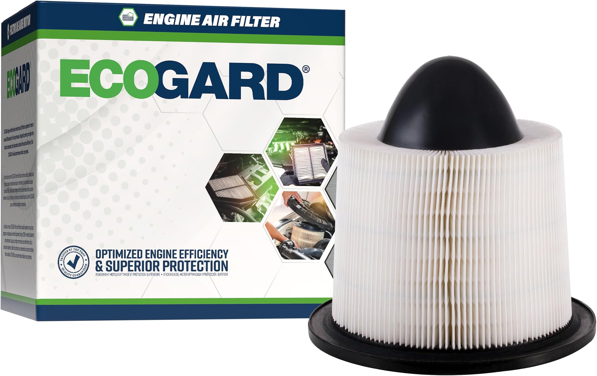 ECOGARD XA4878 Premium Engine Air Filter Fits 2003-2014 Ford E-250, 2003-2019 E-450 Super Duty, 2003-2014 E-150, 2000-2005 Excursion, 2004 F-150 Heritage, 2002-2005 E-350 Club Wagon