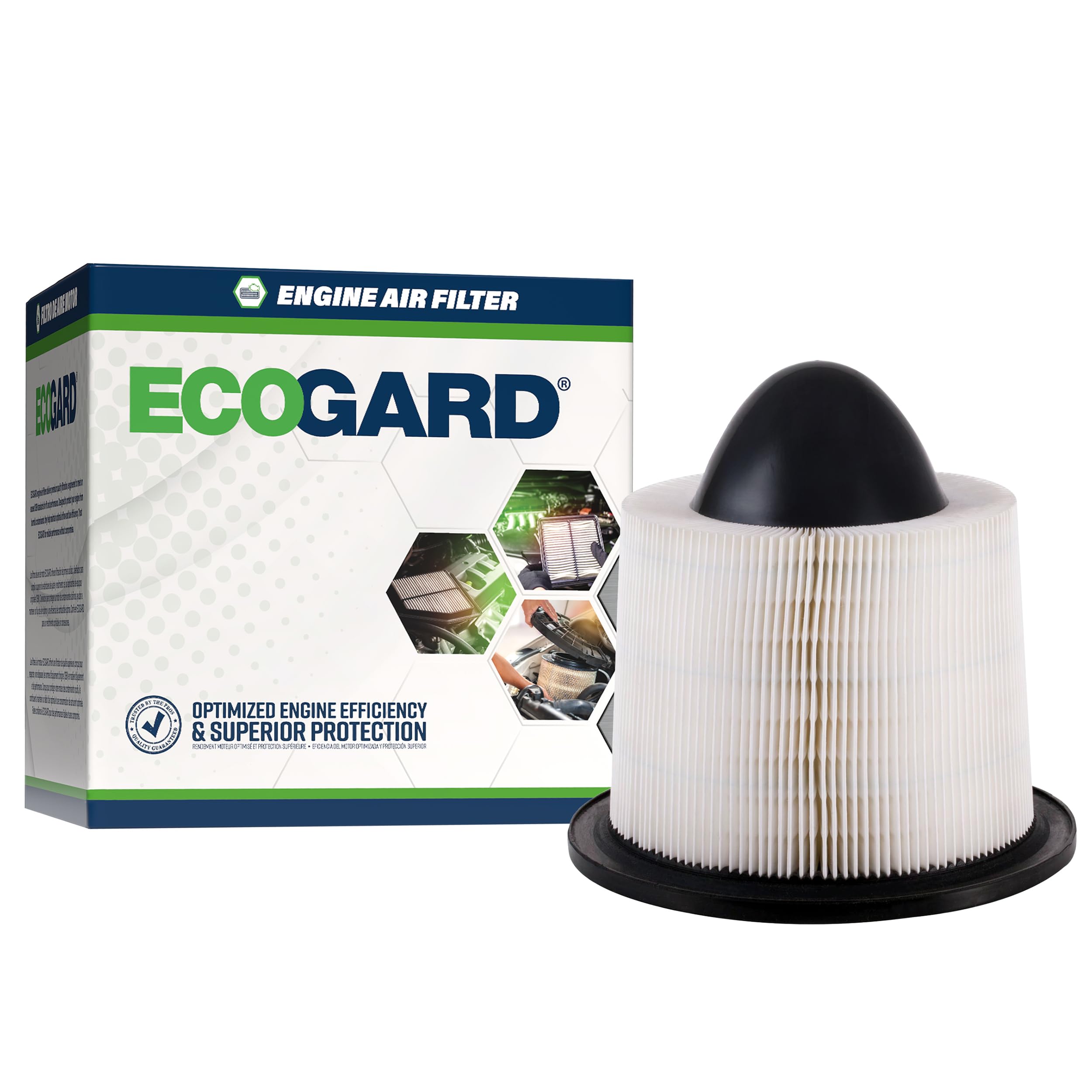 ECOGARD XA4878 Premium Engine Air Filter Fits 2003-2014 Ford E-250, 2003-2019 E-450 Super Duty, 2003-2014 E-150, 2000-2005 Excursion, 2004 F-150 Heritage, 2002-2005 E-350 Club Wagon