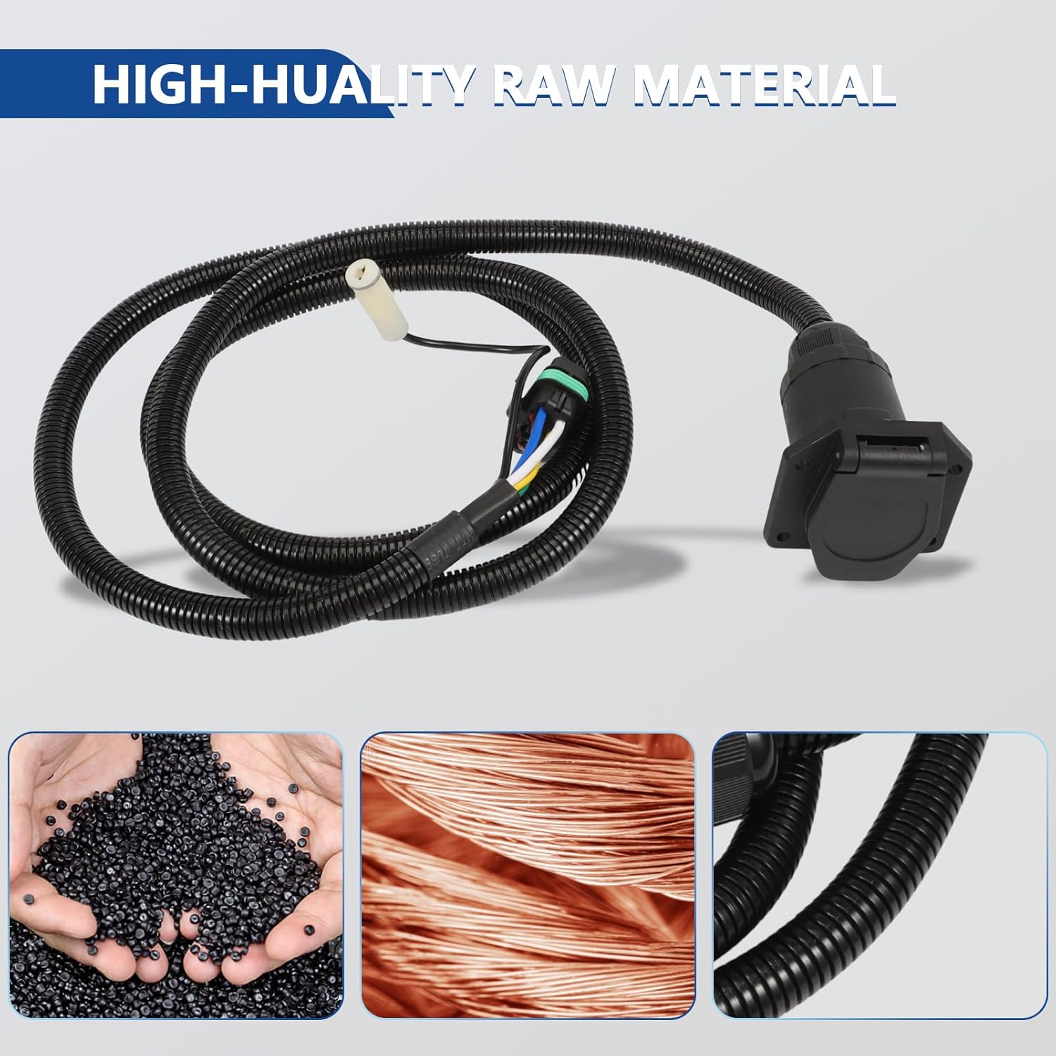 RV Blade 7-Pin Trailer Wiring Harness 56518 Fits for Honda Pilot 2023-2025 Vehicle-Side Custom, 7-Way RV Blade Output Custom Wiring Harness