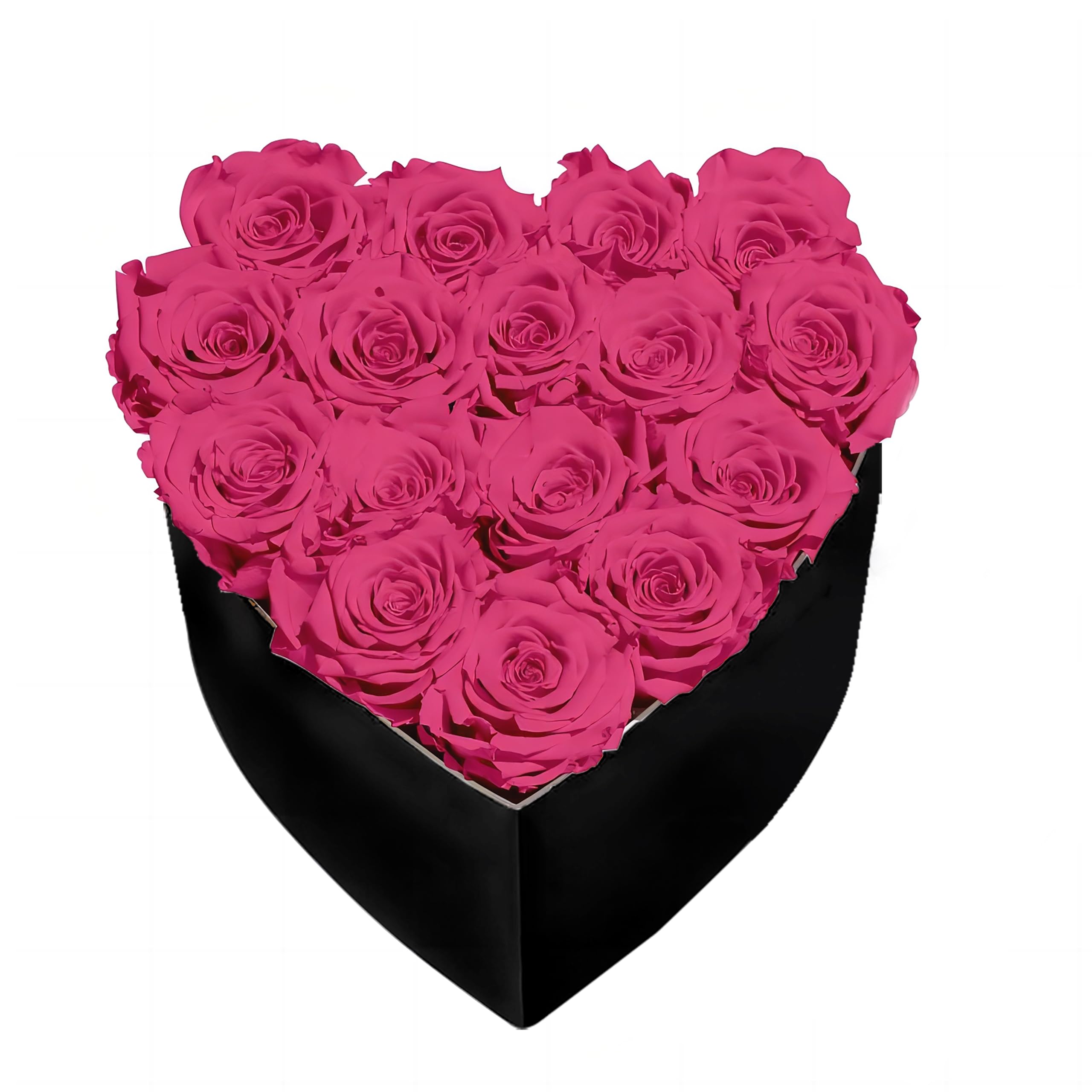 Roses Éternelles Haut de Gamme en Écrin Coeur Conservées 3 à 5 Ans